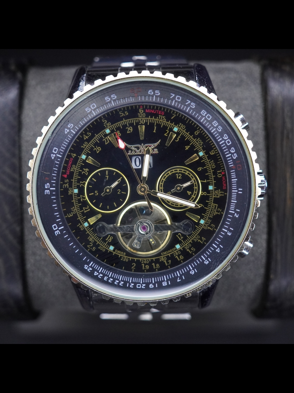 Jaragar Automatic Stainless Steel Case & Strap Skeleton Sports Watch